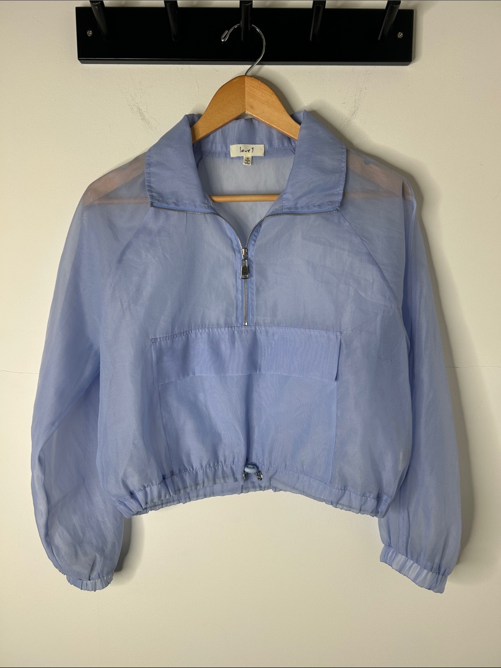 Love J Sheer hoodie style top